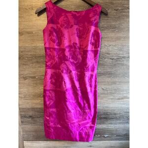 Sara Campbell vintage dress size 4 Hot pink Pencil Party classic made in USA